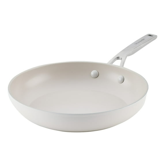 KitchenAid Hard-Anodized Ceramic Induction Skillet, 10-Inch, Porcelain White