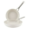thumbnail image 1 of KitchenAid Hard-Anodized 2 Pcs Ceramic Induction Skillet Set, Dishwasher Safe and Oven Safe to 500°F, Porcelain White, 1 of 12
