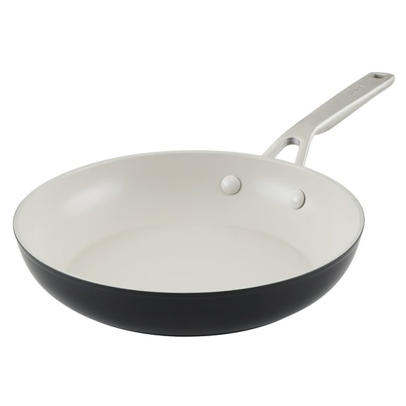 KitchenAid Hard Anodized 10 Inch Ceramic Nonstick Frying Pan, Oven Safe to 500F, Matte Black
