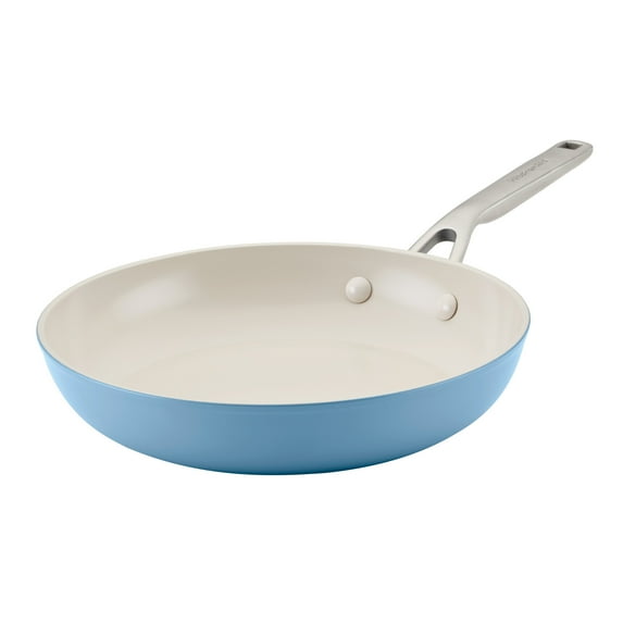 KitchenAid Hard Anodized 10 Inch Ceramic Nonstick Frying Pan, Oven Safe to 500°F, Blue Velvet