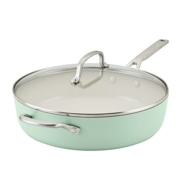 KitchenAid Hard Anodized Ceramic Nonstick Sauté Pan with Lid, 5-Quart, Empire Red