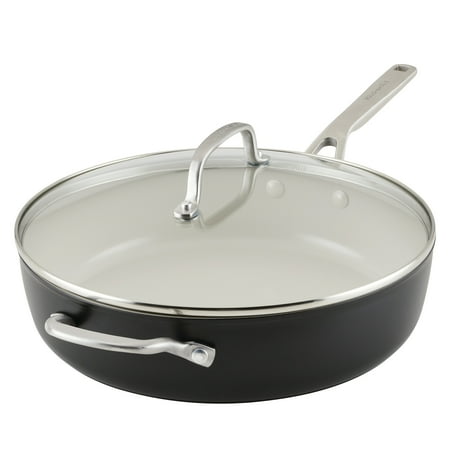 KitchenAid Hard Anodized Ceramic Nonstick Sauté Pan with Lid, 5-Quart, Pistachio