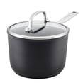 thumbnail image 1 of KitchenAid Hard-Anodized 2 Quart Induction Nonstick Sauce Pan with Lid, Dishwasher Safe and Oven Safe to 500°F, Matte Black, 1 of 6