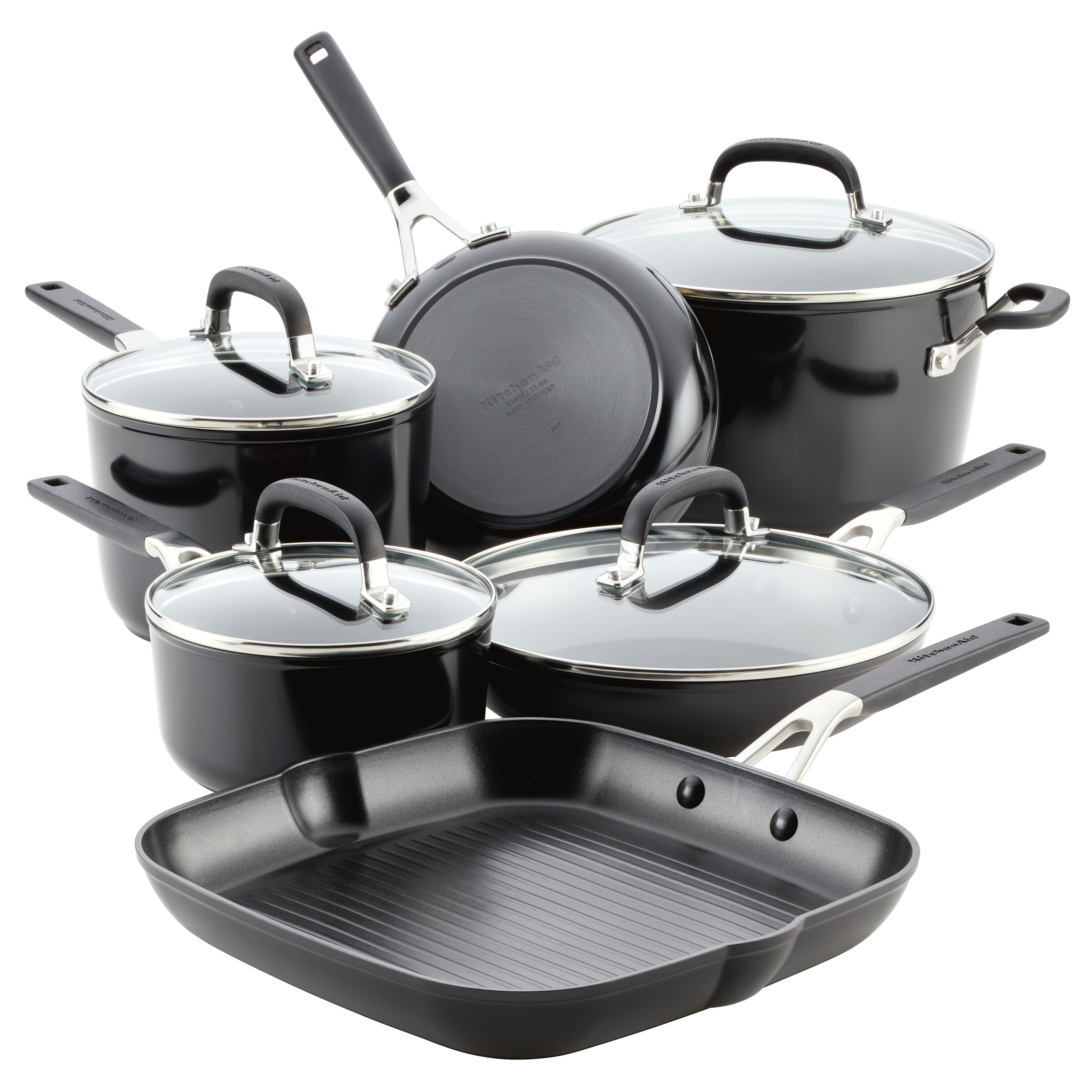 Rachael Ray 10Piece Bright's Nonstick Pots and Pans Set, Cookware Set