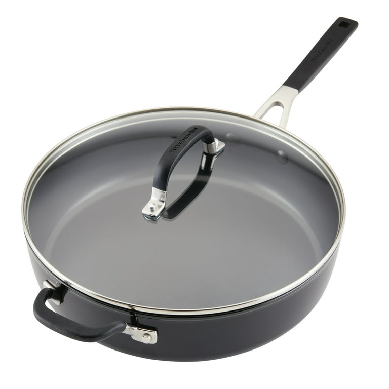 Kitchenaid Hard Anodized Nonstick Saute Pan With Lid, 5 Quart