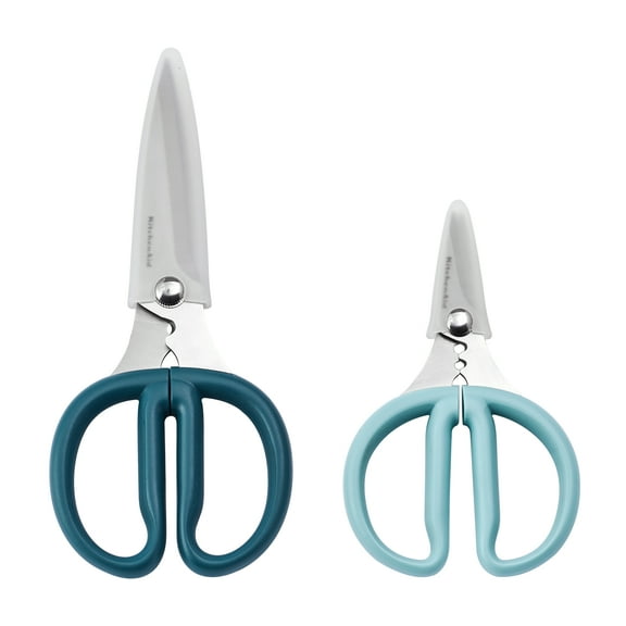 KitchenAid Japanese Steel 2-Piece Kitchen Scissors and Shears Set for Food and Herbs, Mineral Water/Agave