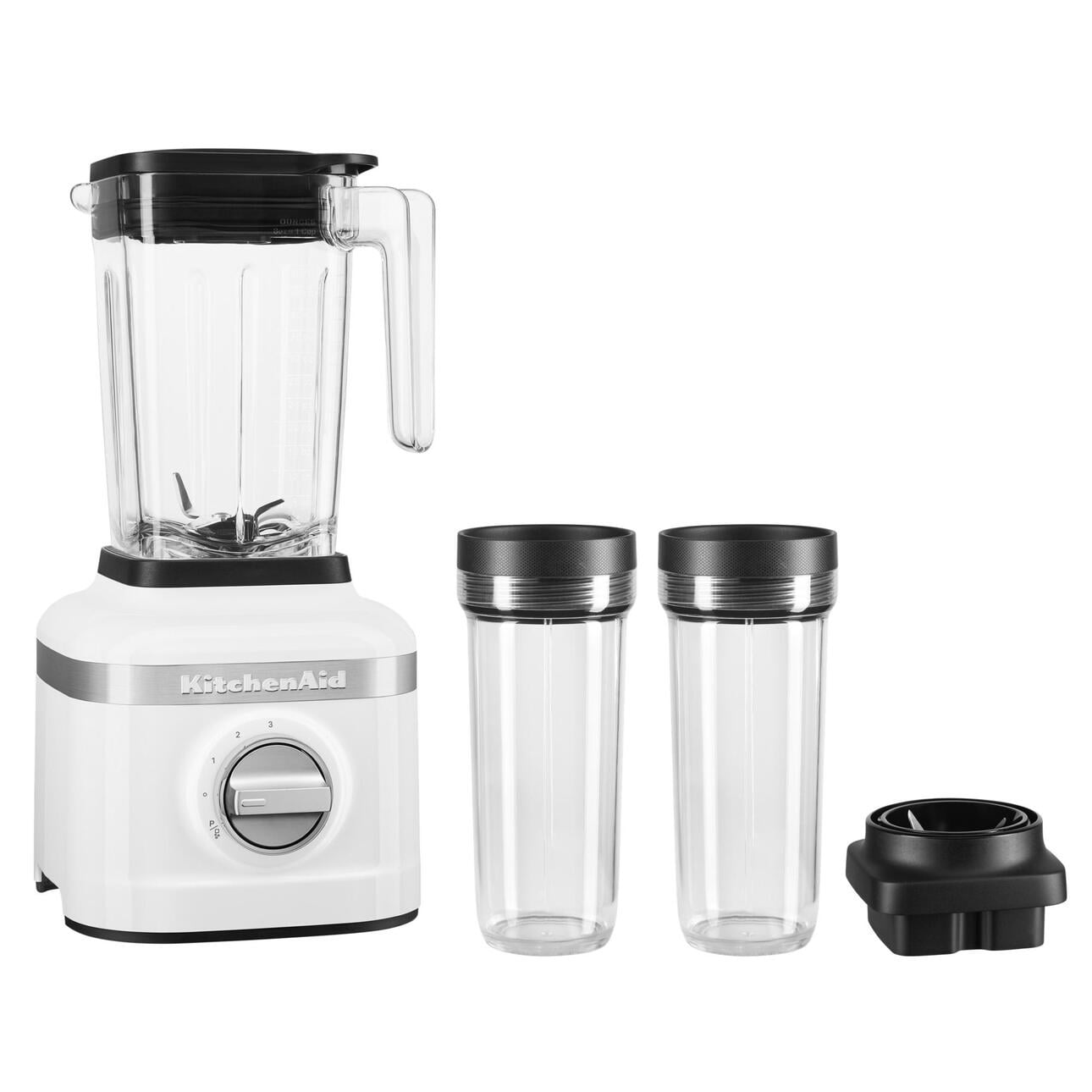 KitchenAid K150 3 Speed Ice Crushing Blender with 2 Personal Blender Jars, White, KSB1332