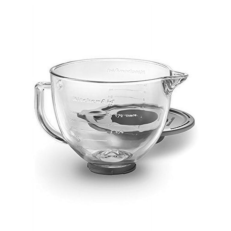 5 Quart Tilt-Head Glass Bowl with Measurement Markings & Lid