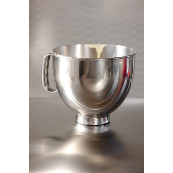 KitchenAid K5THSBP Tilt-Head Mixer Bowl with Handle, Polished Stainless Steel, Polished Stainless Steel, 5-Quart