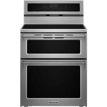 KitchenAid - 6.7 Cu. Ft. Self-Cleaning Freestanding Double Oven Electric Induction Convection Range - Stainless steel