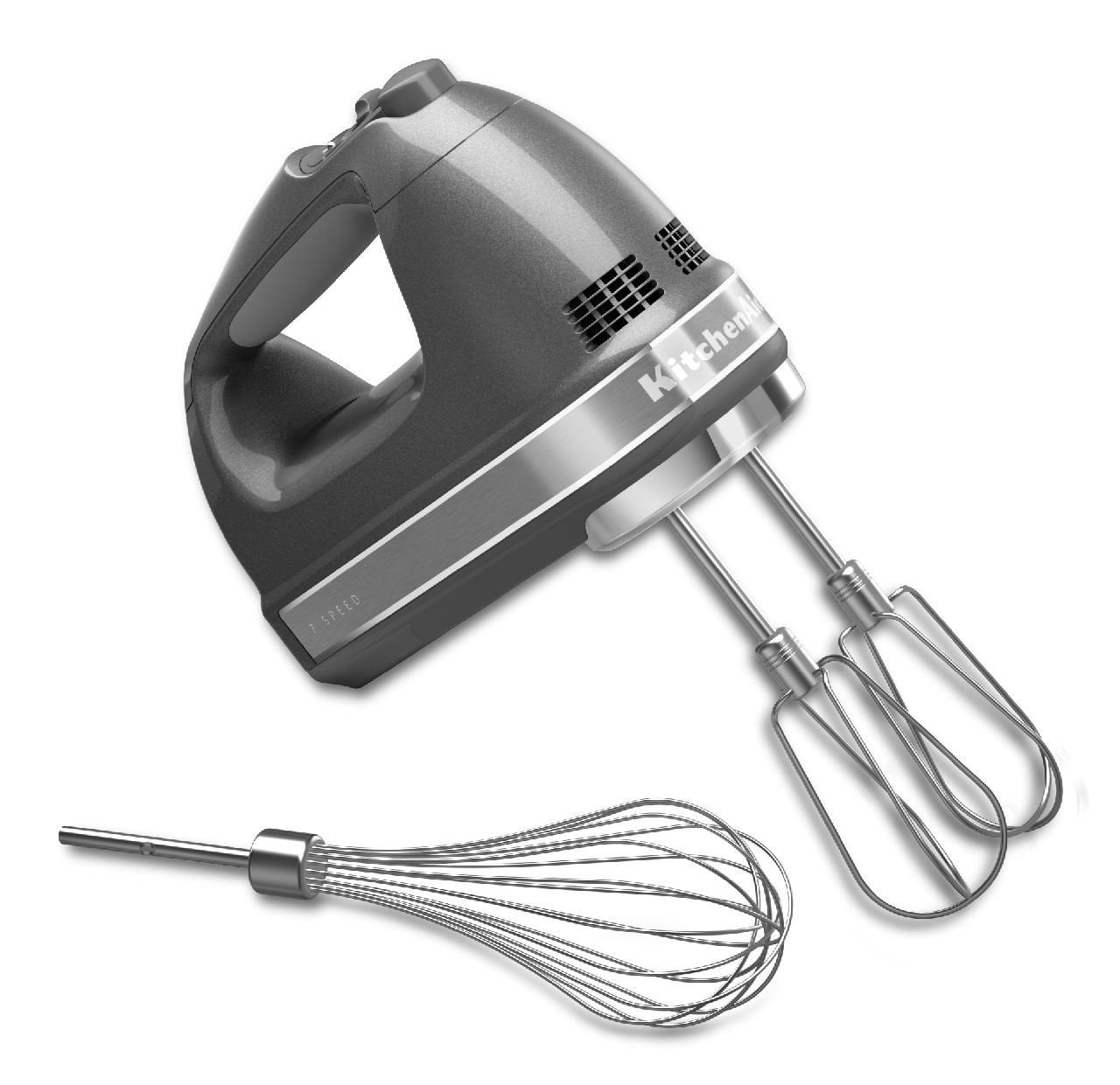  KitchenAid KHM7210WH 7-Speed Digital Hand Mixer with Turbo  Beater II Accessories and Pro Whisk - White & KHMFEB2 Flex Edge Beater  Accessory for Hand Mixer, One Size, Stainless Steel: Home 