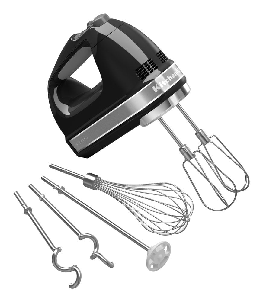 KitchenAid KHM926OB 9-Speed Digital Hand Mixer with Turbo Beater II  Accessories and Pro Whisk - Onyx Black 