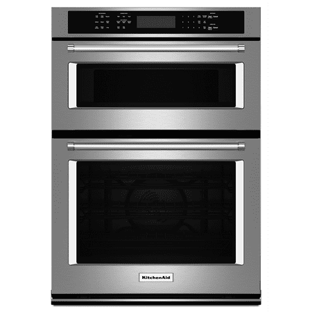 KitchenAid - 30" Single Electric Convection Wall Oven with Built-In Microwave - Stainless Steel