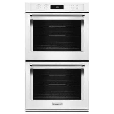 KitchenAid - 30" Built-In Double Electric Convection Wall Oven - White