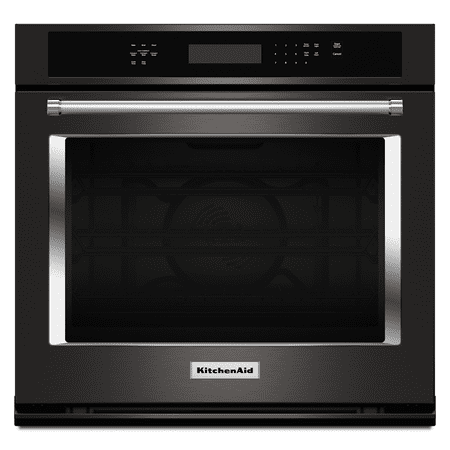 KitchenAid - 30" Built-In Single Electric Convection Wall Oven - Black Stainless Steel