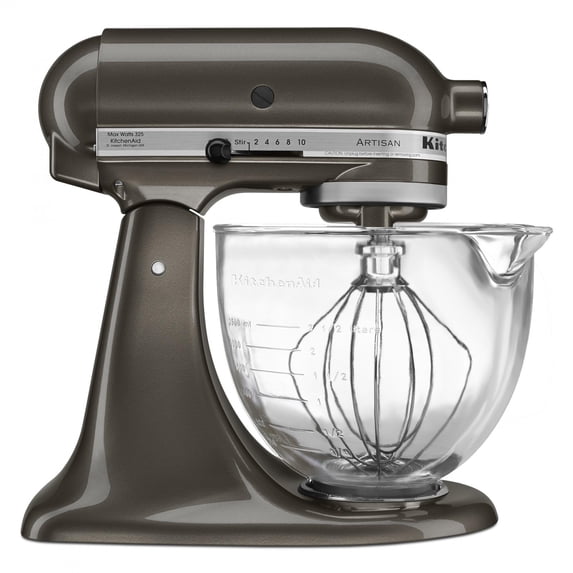 KitchenAid KSM155GBTD Artisan Design Series 5 Quart Tilt-Head Stand Mixer with Glass Bowl, Truffle Dust