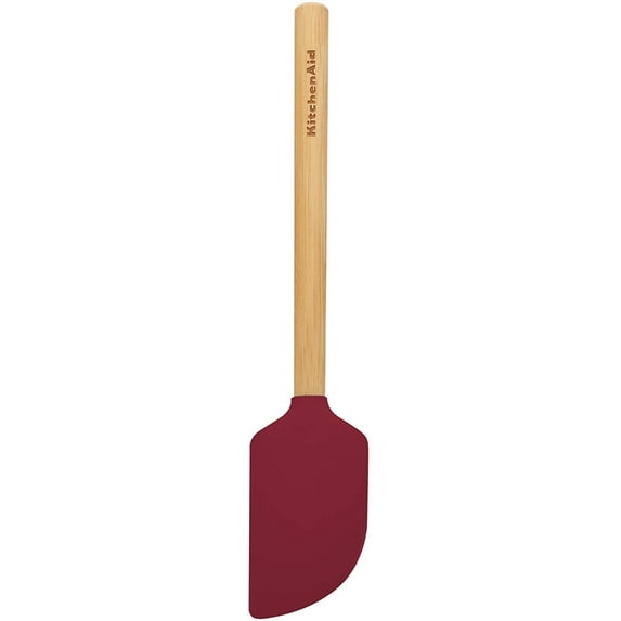 KitchenAid Red Scraper Spatula with a Bamboo Handle