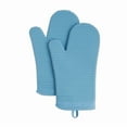 thumbnail image 1 of KitchenAid Ribbed Soft Silicone Oven Mitt 2-Pack Set, Blue Velvet, 7.5"x13", 1 of 5