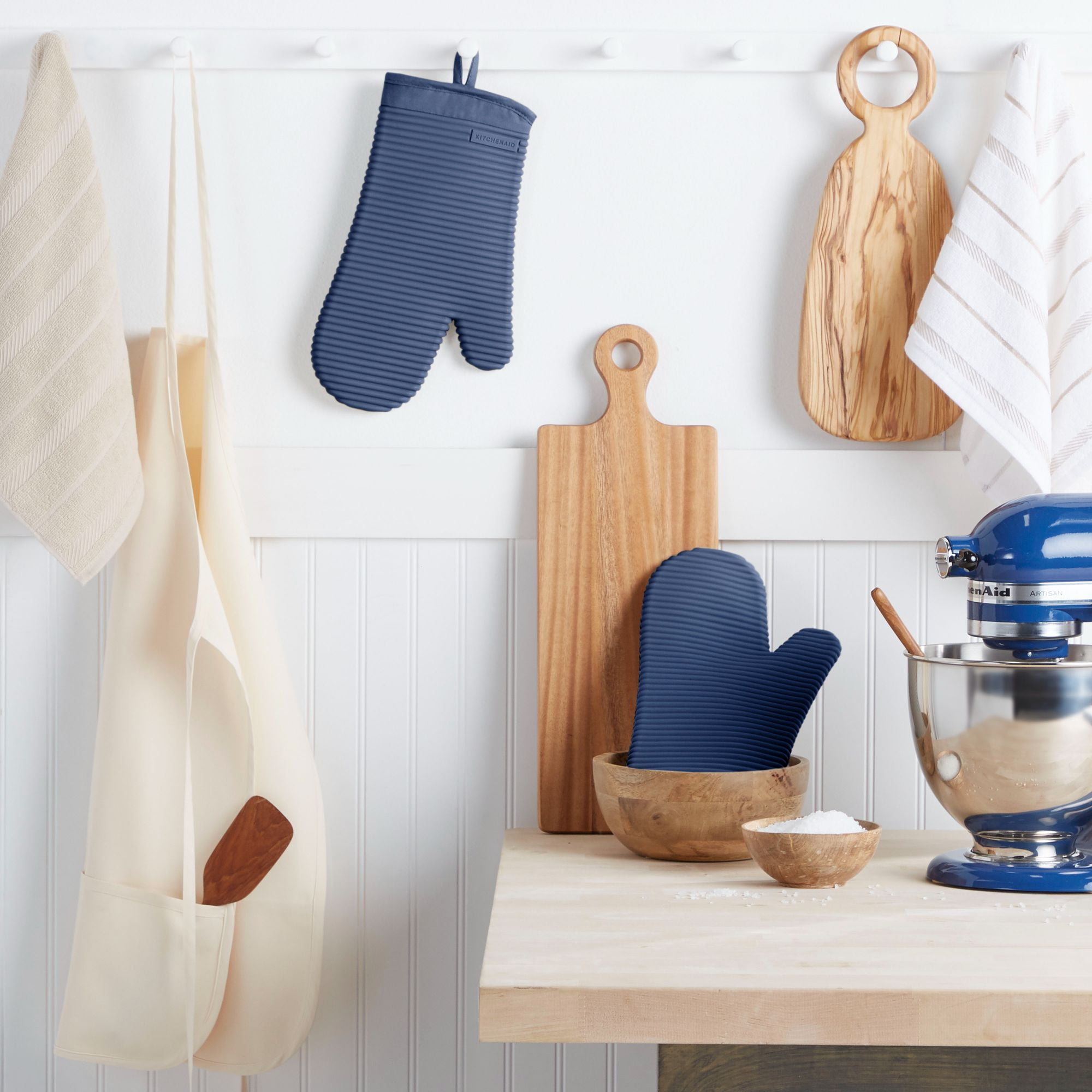 KitchenAid Ribbed Silicone Oven Mitt 2-Pack - Heat Resistant 500F ...