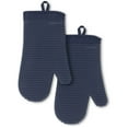thumbnail image 1 of KitchenAid Ribbed Soft Silicone Oven Mitt 2-Pack Set, Ink Blue, 7.5"x13", 1 of 6
