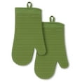 thumbnail image 1 of KitchenAid Ribbed Soft Silicone Oven Mitt 2-Pack Set, Matcha, 7.5"x13", 1 of 5