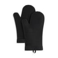 thumbnail image 1 of KITCHENAID Ribbed Soft Silicone Oven Mitt 2-Pack Set, Matte Black, 7.5"x13", 1 of 5
