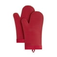 thumbnail image 1 of KitchenAid Ribbed Soft Silicone Oven Mitt 2-Pack Set, Passion Red, 7.5"x13", 1 of 5