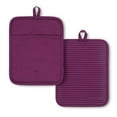 thumbnail image 1 of KitchenAid Ribbed Soft Silicone Pot Holder 2-Pack Set, Beet, 7"x9", 1 of 5