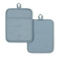 thumbnail image 1 of KitchenAid Ribbed Soft Silicone Pot Holder 2-Pack Set, Fog Blue, 7"x9", 1 of 5
