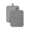 thumbnail image 1 of KitchenAid Ribbed Soft Silicone Pot Holder 2-Pack Set, Grey, 7"x9", 1 of 5