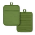 thumbnail image 1 of KitchenAid Ribbed Soft Silicone Pot Holder 2-Pack Set, Matcha, 7"x9", 1 of 5