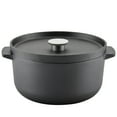 thumbnail image 1 of KitchenAid Seasoned Cast 6 Quart Iron Induction Dutch Oven Casserole, Metal Utensil, Broiler and Oven Safe to 500°F, Cast Iron Black, 1 of 17