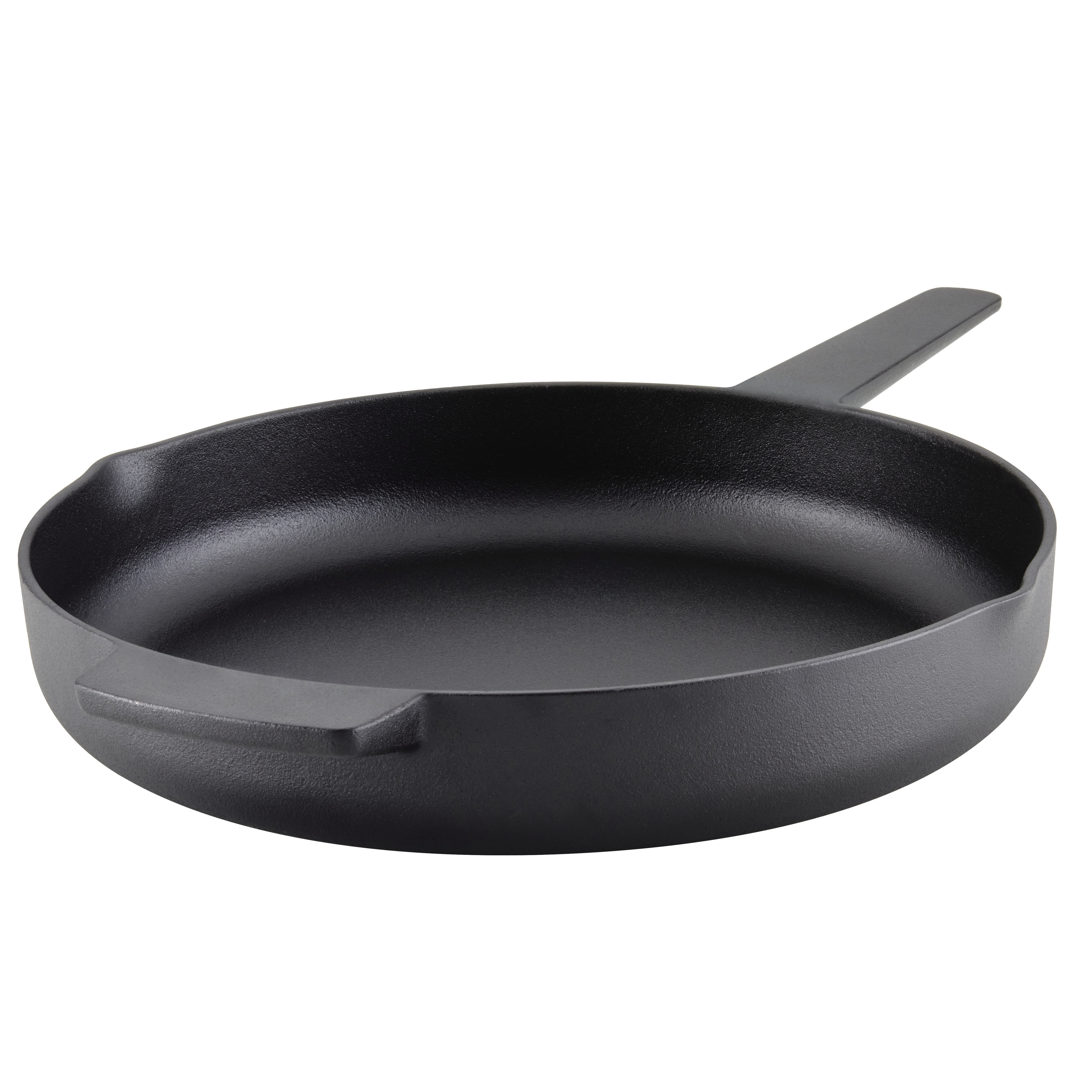 Classic Cuisine 12 in. Cast Iron Skillet in Black with Pour Spout HW031012  - The Home Depot