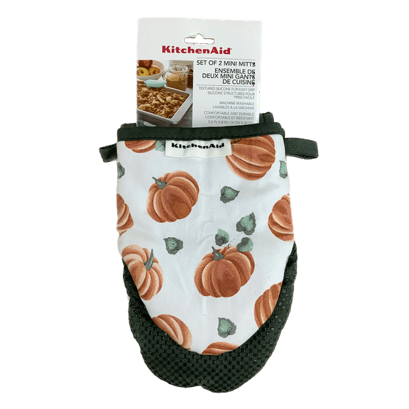 KitchenAid Set of 2 Mini Oven Mitts - Pumpkin Pattern