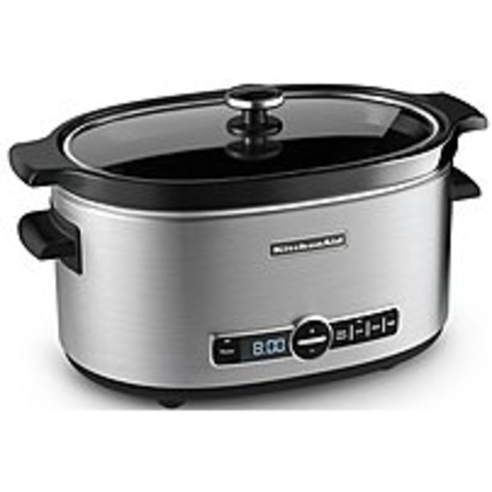 KitchenAid Slow Cooker 6-Quart with Glass Lid | Stainless Steel