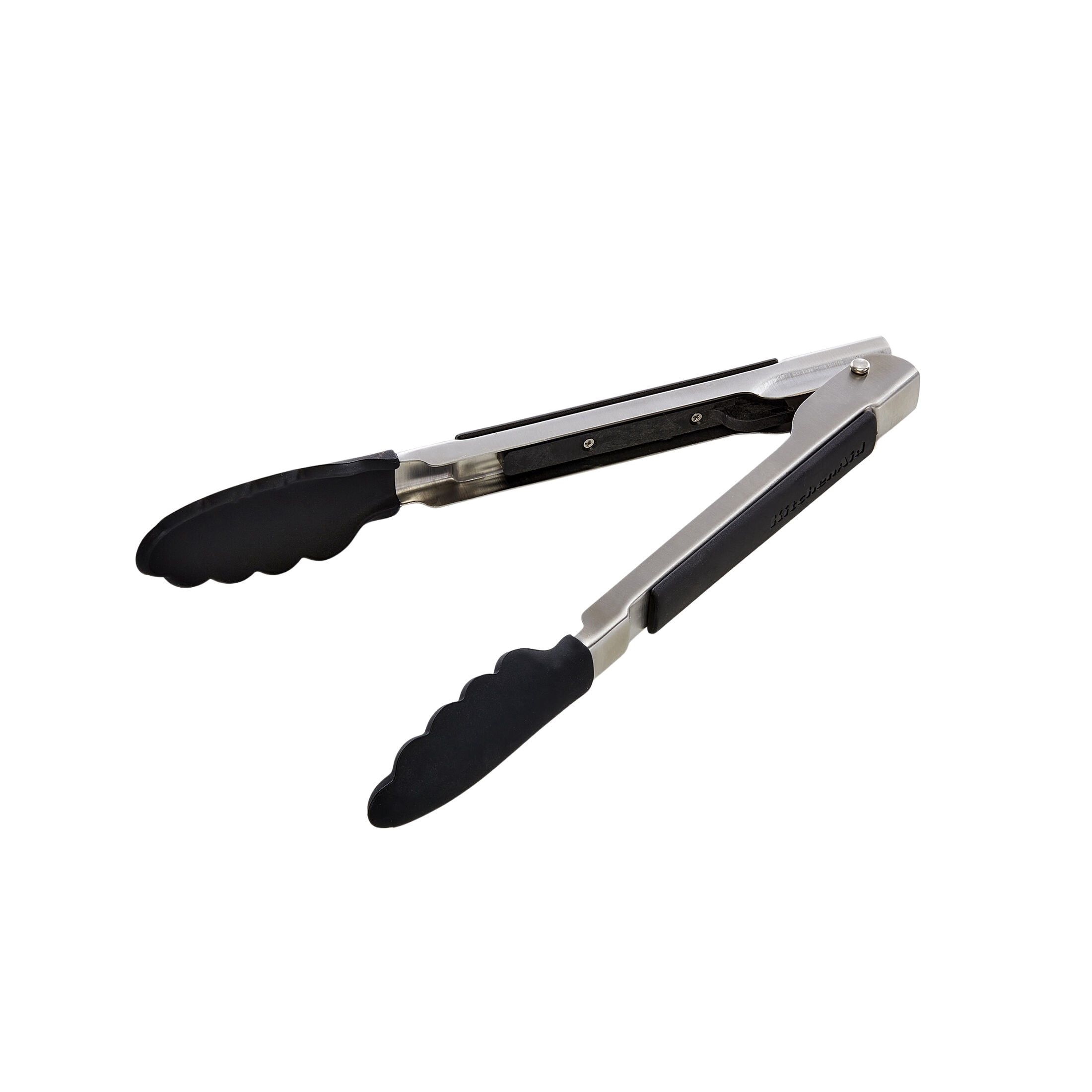 KitchenAid Stainless Steel 9in Kitchen Cooking and Serving Food Tongs, Black