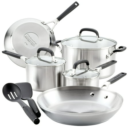KitchenAid Stainless Steel Cookware Set, 10-Piece-$149
