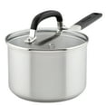 thumbnail image 1 of KitchenAid Stainless Steel 2 Quart Induction Sauce Pan with Measuring Marks and Lid Metal Utensil and Dishwasher Safe, Brushed Stainless Steel, 1 of 15