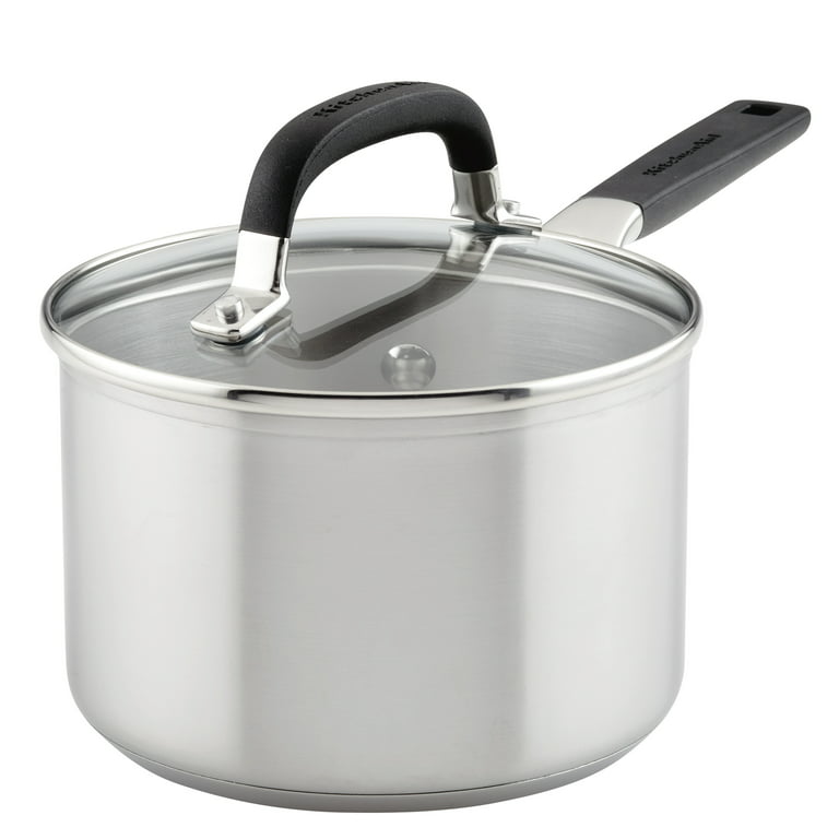 2 Quart Conical Stainless Induction Saucepan with Cover