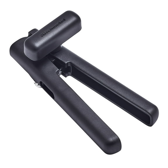 KitchenAid Stainless Steel Manual Can Opener with Locking Handles, Black