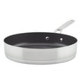 thumbnail image 1 of KitchenAid 3-Ply Base 10.25 Inch Stainless Steel Nonstick Induction Stovetop Grill Pan, Dishwasher Safe and Oven Safe to 500°F, Brushed Stainless Steel, 1 of 9