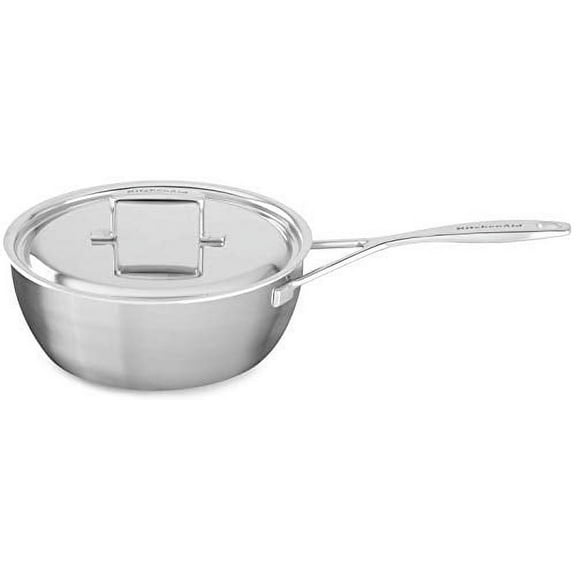 KitchenAid Stainless Steel Professional Seven-Ply 2.0-Quart Conic Saute Pan with Lid