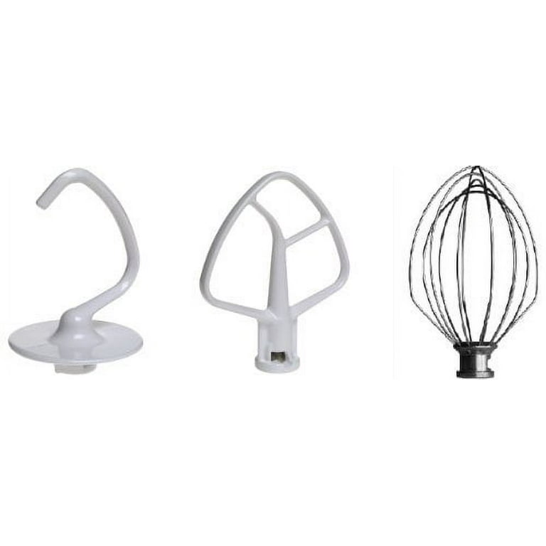 Stand Mixer Attachments 3-Piece Kit -Replace for Kitchen aid Accessories  K45WW Wire Whip/ K45DH Dough Hook /K45B Coated Flat Blade Paddle with  Scraper