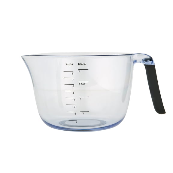 KitchenAid Universal 8 Cup Clear Plastic Batter Mixing Bowl Black Handle