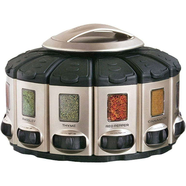 KitchenArt Select A Spice Auto Measure Carousel Professional Series Satin Seasoning Caddy Holder Walmart