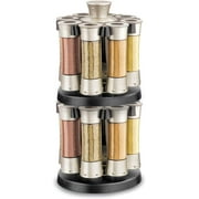 KitchenArt Elite Auto-Measure Spice Carousel Professional Series, 8 Spice Jars, Silver Satin