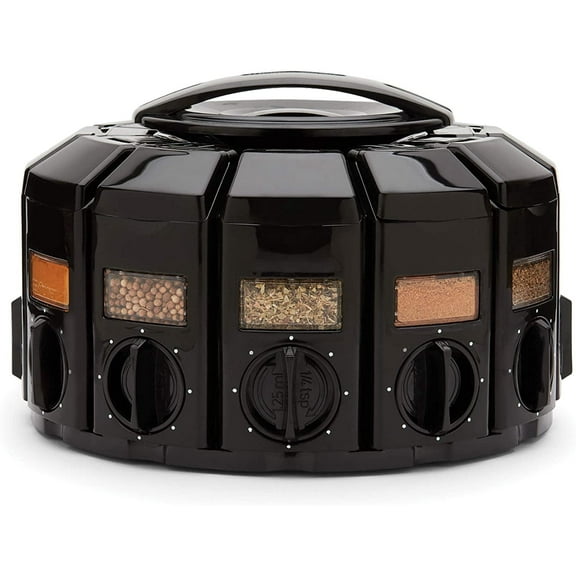 KitchenArt Select-A-Spice Auto-Measure Carousel, Black, 8.75" x 8.75" x 6"