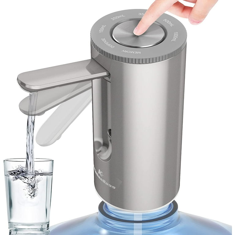 KitchenBoss Universal Water Bottle Pump Dispenser 5 Gallon: Portable  Electric Water Pump, Foldable Automatic Water Bottle Pump, USB Charging