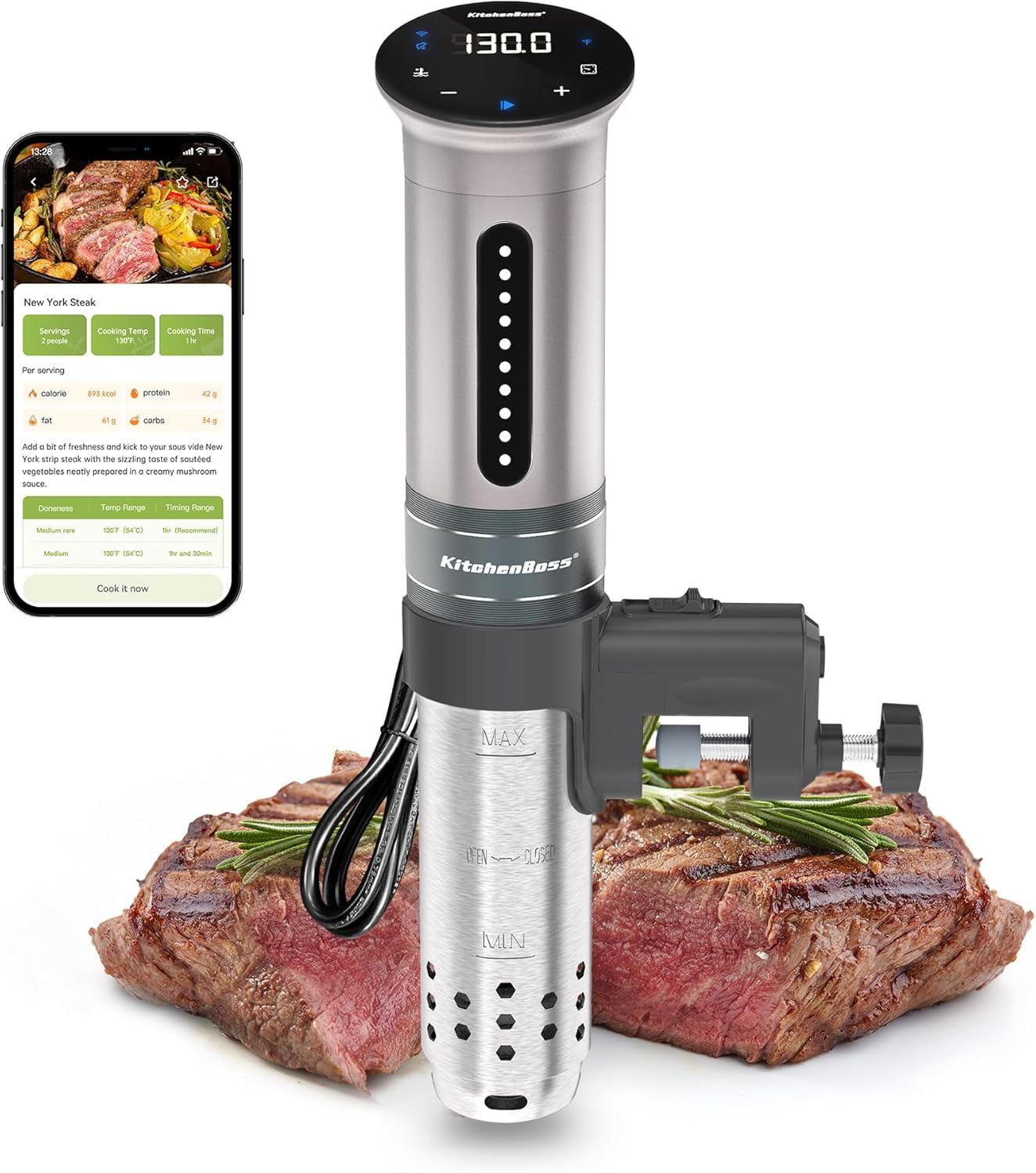Cuiseur Sous Vide 1100W avec Affichage Numérique LCD Tactile
