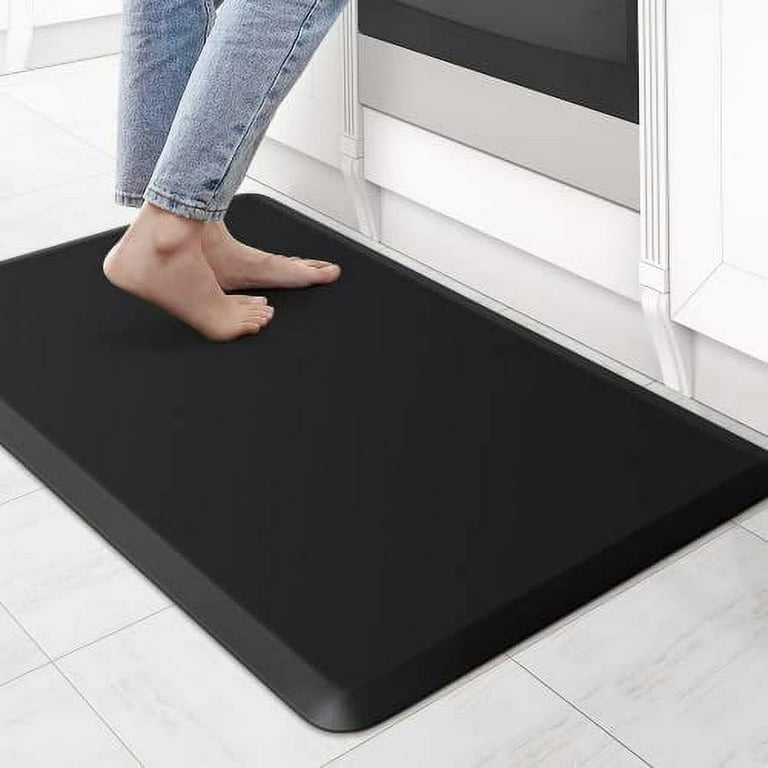 KitchenClouds Kitchen Mat Cushioned Anti Fatigue Rug 17.3x28 Waterproof, Non  Slip, Standing and Comfort Desk/Floor Mats for House Sink Office (Black) 